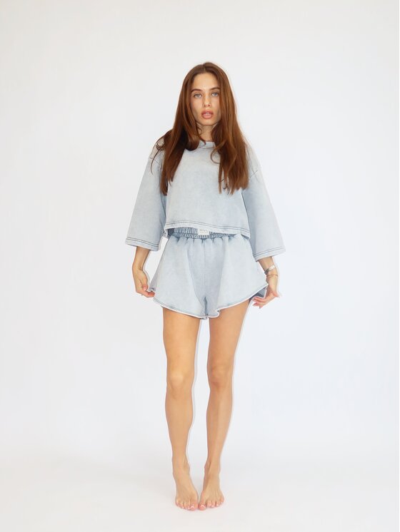 MissDenim MissDenim T-Shirt Crop Top Szary Oversize