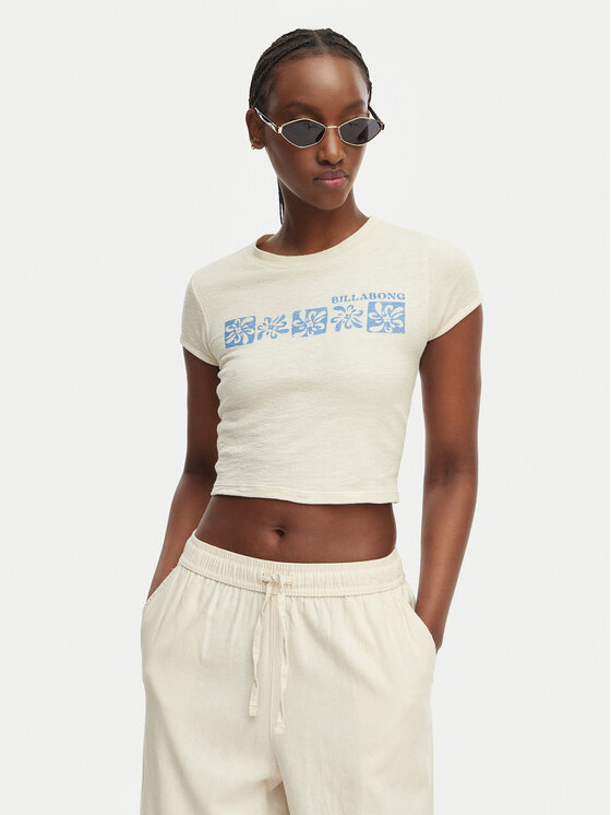 Billabong Tricou Baby EBJKT00119 Bej deschis Slim Fit