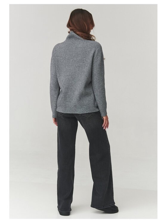 Makadamia Makadamia Sweter C20 Szary Loose Fit