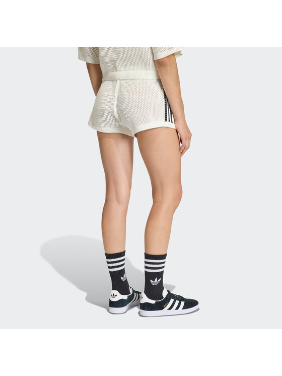 adidas adidas Szorty materiałowe Knitted Crochet KC6477 Biały Regular Fit