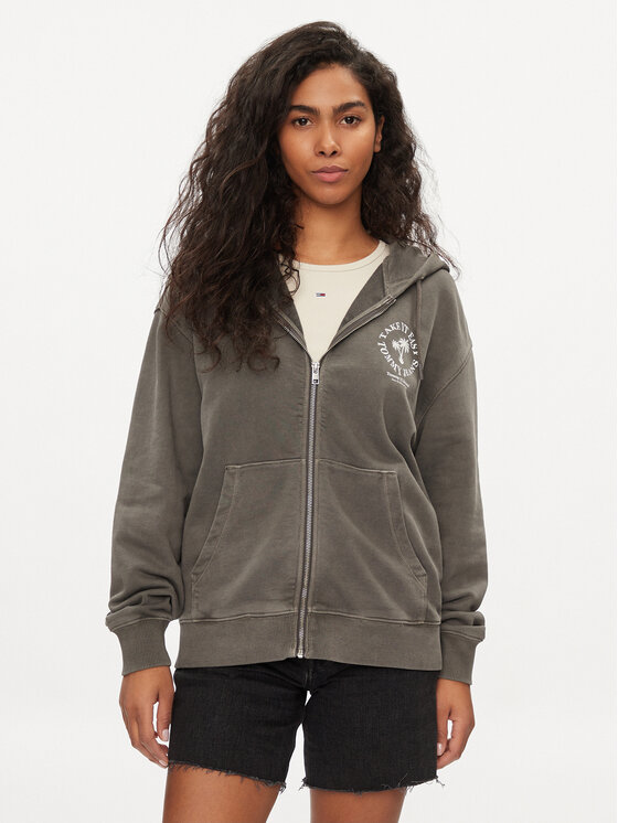 Tommy Jeans Mikina Novelty DW0DW17954 Sivá Relaxed Fit