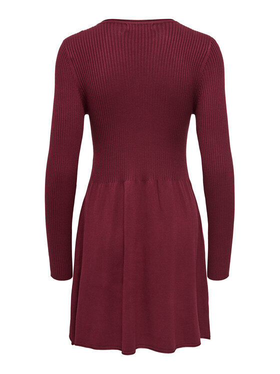 ONLY ONLY Strickkleid Alma 15185761 Dunkelrot Regular Fit