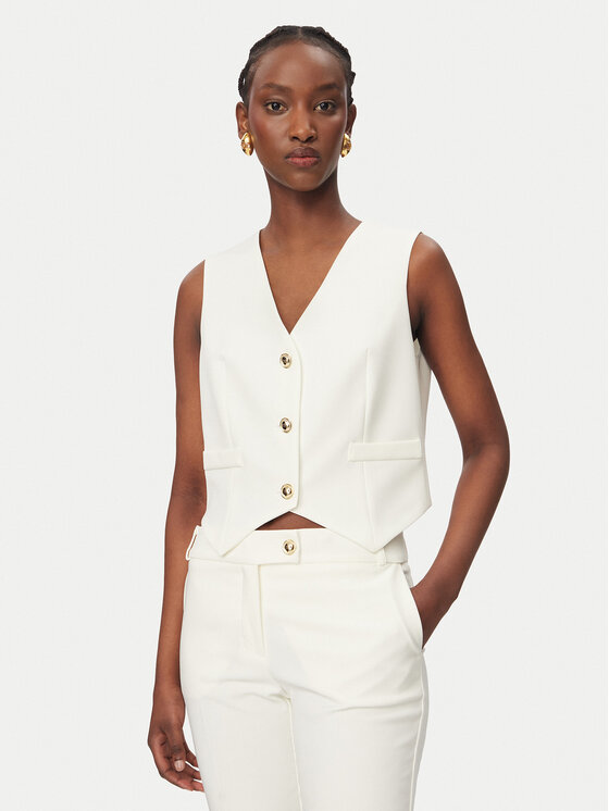 Rinascimento Kamizelka garniturowa CFC0128644003 Biały Regular Fit