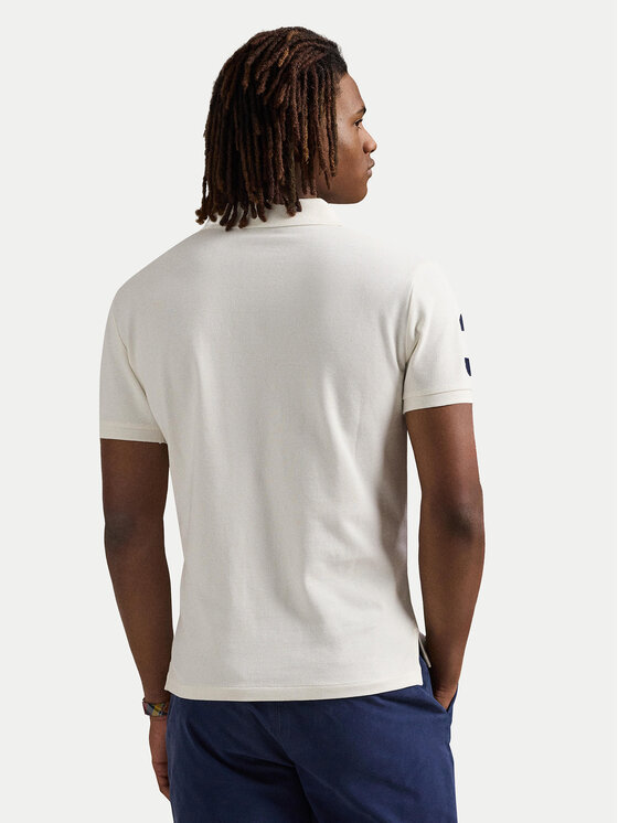 Polo Ralph Lauren Polo Ralph Lauren Тениска с яка и копчета 710978082002 Бял Custom Slim Fit