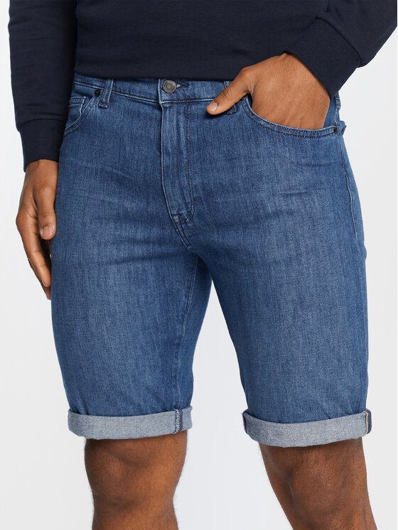 Vaqueros De Hombre B69 De Tela Vaquera Elástica Lavada En Color índigo