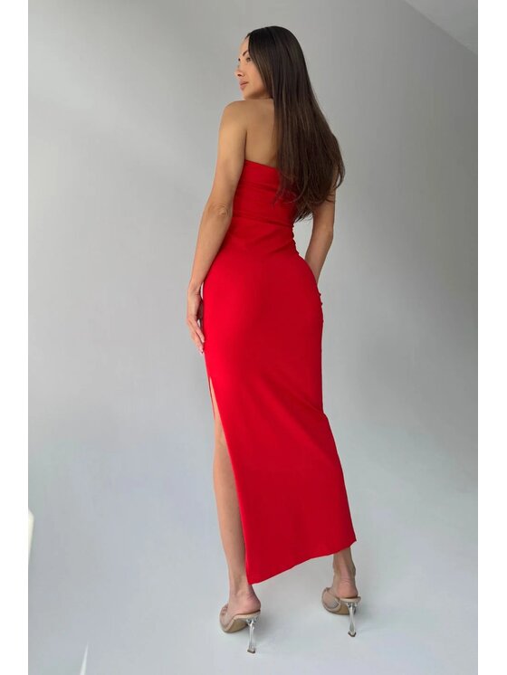 Chiara Wear Chiara Wear Sukienka letnia Sukienka maxi ROSE Czerwony Slim Fit