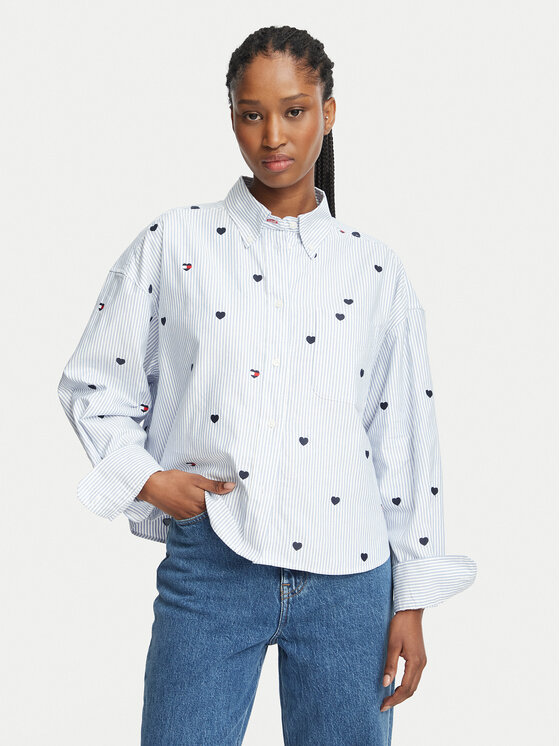 Tommy Jeans Tommy Jeans Hemd Critter  DW0DW23438 Hellblau Oversize