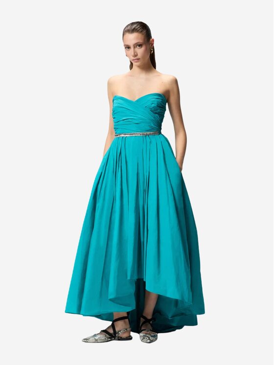 PINKO PINKO Φόρεμα βραδινό DATTERO ABITO TAFFETA Πράσινο Regular Fit