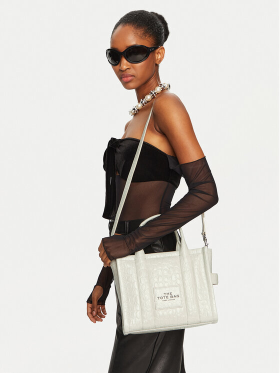 Marc Jacobs Marc Jacobs Torbica The Croc Embossed Tote Bag H022L01RE22 Krem