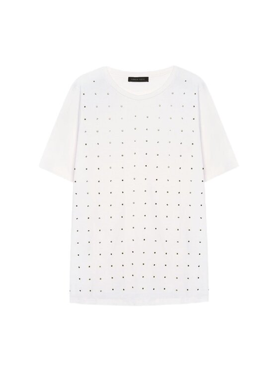 Fiorella Rubino Fiorella Rubino T-Shirt G03FL008876N011 Biały Regular Fit