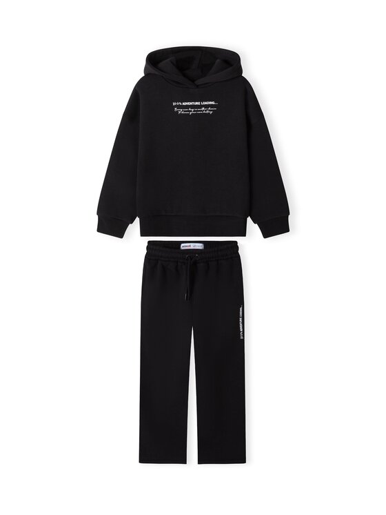 minoti minoti Komplet dresowy 32FLEECE165 Czarny Wide Leg