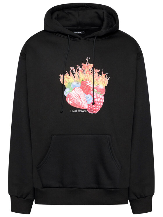 Local Heroes Local Heroes Bluza Fruits On Fire AW21S0070 Czarny Regular Fit