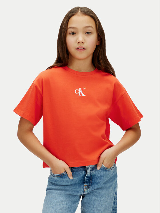 Calvin Klein Jeans Calvin Klein Jeans T-Shirt LVCKSJA16G Červená Boxy Fit