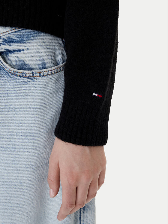 Tommy Jeans Tommy Jeans Sveter 85 Varsity DW0DW22033 Čierna Regular Fit