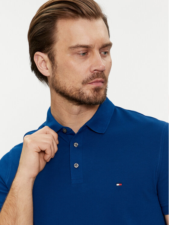 Tommy Hilfiger Tommy Hilfiger Polo 1985 MW0MW17771 Niebieski Slim Fit
