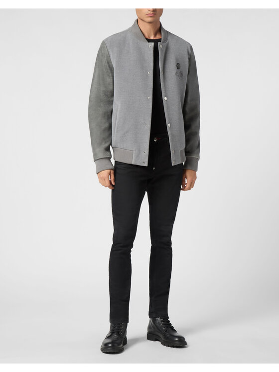 PHILIPP PLEIN PHILIPP PLEIN Bomber 22655 Grigio Regular Fit