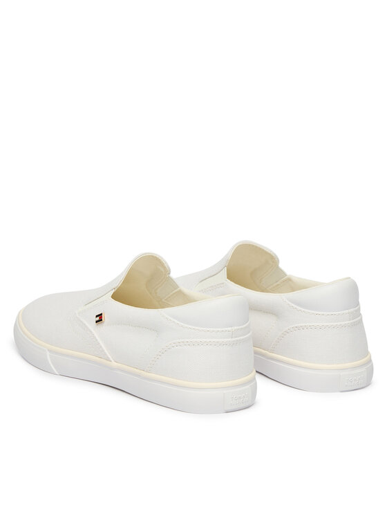 Tommy Hilfiger Tommy Hilfiger Гуменки Th Low Profile Slip On FW0FW09103 Бял
