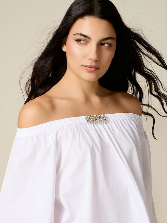 Oltre Oltre Blusa 2511J000755N011 Bianco Baggy Fit