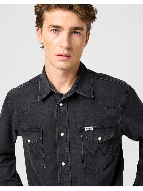 Wrangler Wrangler Koszula jeansowa WRANGLER 112362906 WESTERN SHIRT Czarny Regular Fit