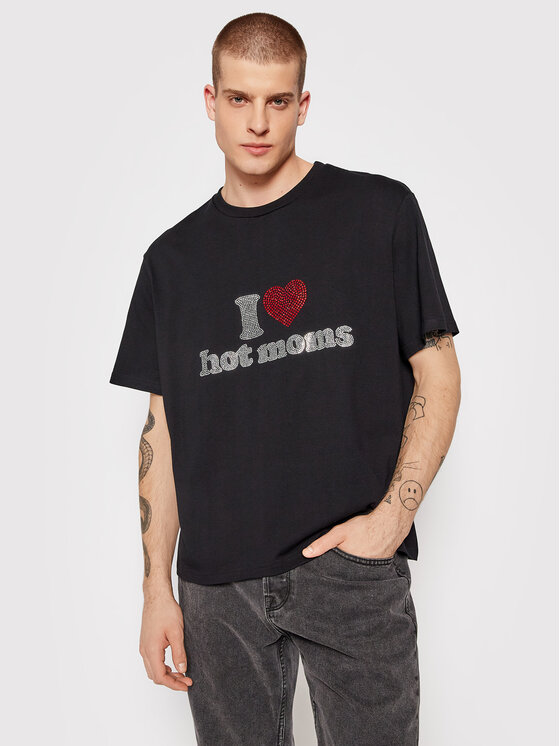 2005 2005 T-Shirt Unisex Hot Moms Černá Relaxed Fit