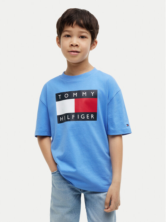 Tommy Hilfiger Tricou Heritage KB0KB10340 Albastru Regular Fit