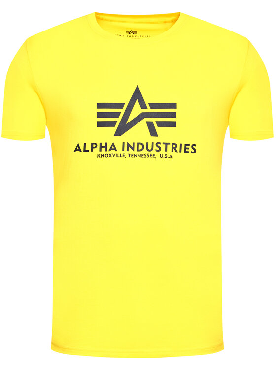 Férfi Póló Alpha Industries, Méret: M, Sárga, Basic T-Shirt