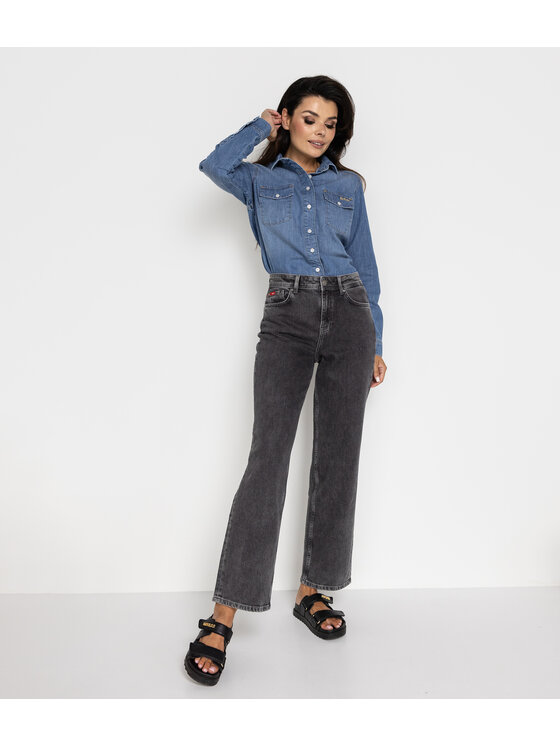 Lee Cooper Lee Cooper Jeansy PARIS 9840 Szary Straight Fit