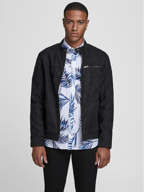 Jack & Jones Jack & Jones Bunda z imitace kůže Rocky 12147218 Černá Regular Fit
