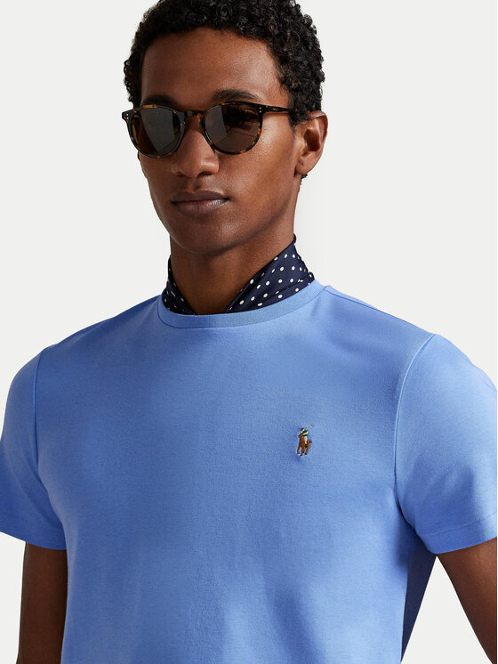 Polo Ralph Lauren Polo Ralph Lauren Tričko 710740727101 Modrá Custom Slim Fit
