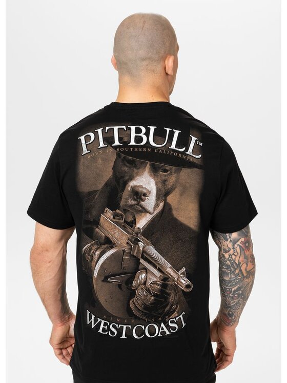 PITBULL PITBULL T-Shirt Koszulka męska TOMMY GUN XL Czarny Regular Fit