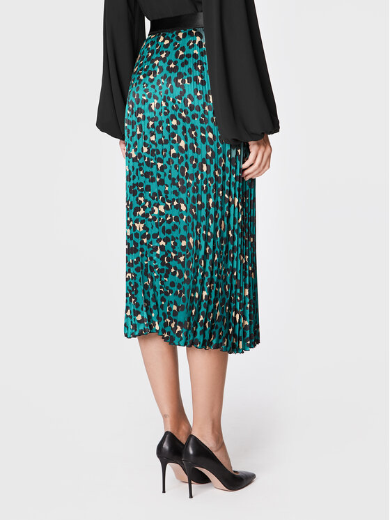 Nissa Nissa Spódnica plisowana F13410 Zielony Regular Fit