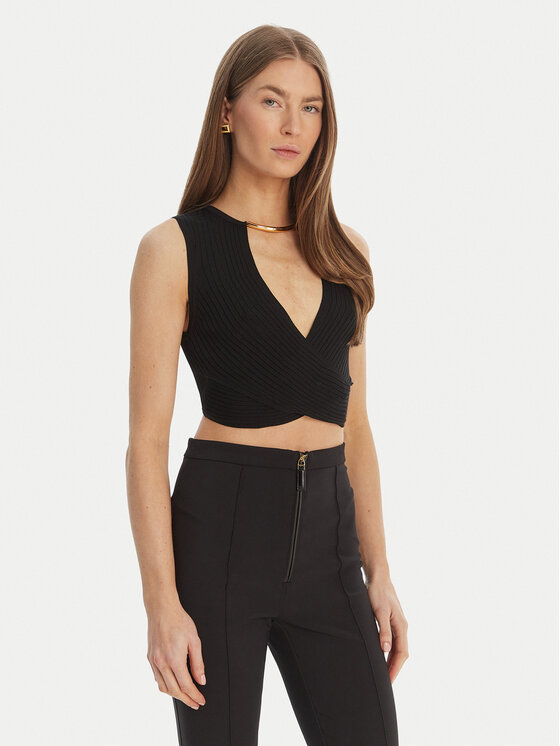 Elisabetta Franchi Top TK-76S-61E2-V250 Negru Regular Fit
