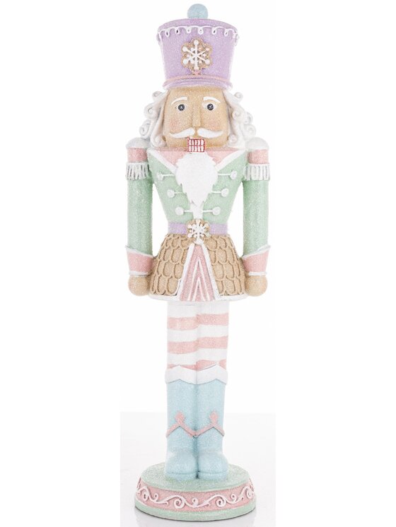 MIAhome MIAhome Figurka pastelowy Dziadek do Orzechów 36x11 cm Różowy