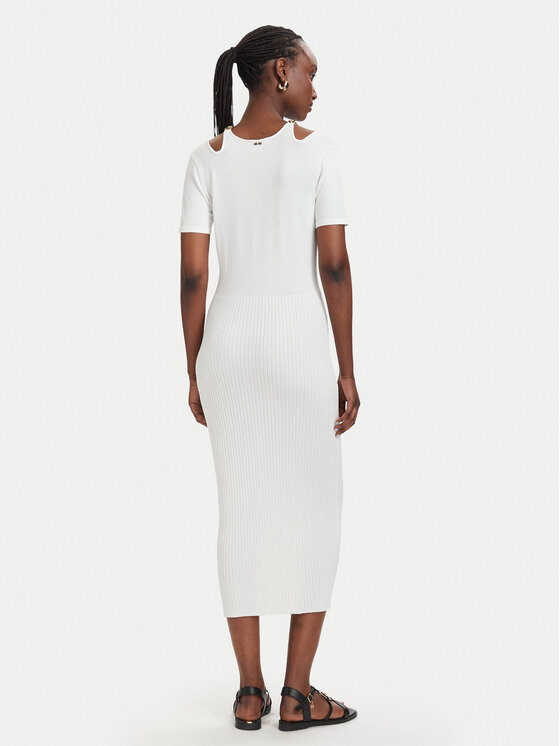 Fracomina Fracomina Trikotažinė suknelė FJ26SD5001K56501 Kreminė Slim Fit