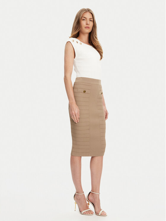 Guess Guess Suknja olovka W5YD66 Z0130 Smeđa Slim Fit