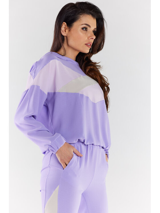 Awama Awama Bluza A497 Fioletowy Basic Fit