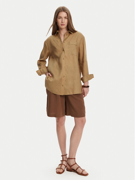 Max Mara Max Mara Koszula Noel 2516111018 Brązowy Regular Fit