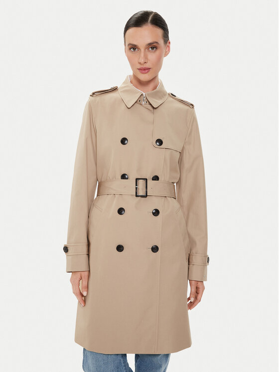 Tommy Hilfiger Tommy Hilfiger Trenčas WW0WW42133 Smėlio Slim Fit