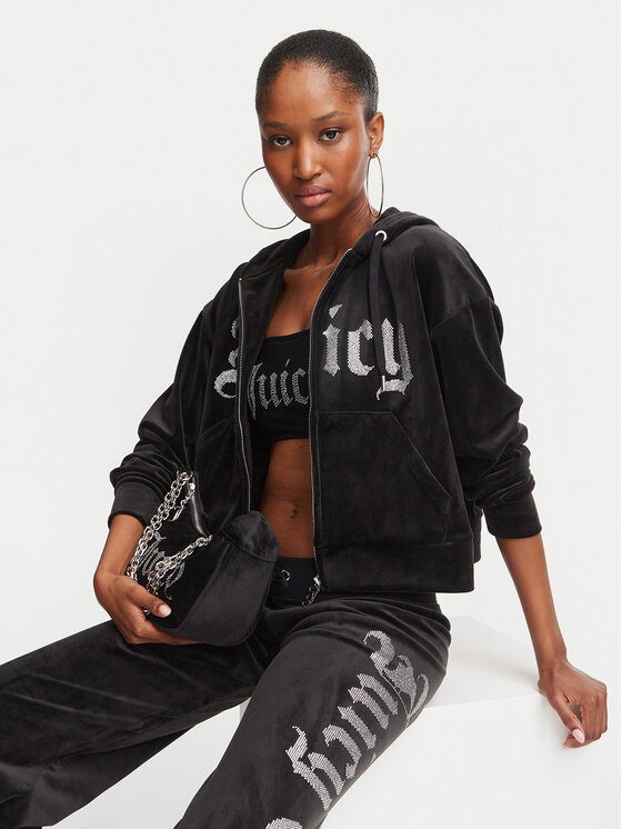 Juicy Couture Juicy Couture Spodnie dresowe Old Gothic JCWBJ226334 Czarny Regular Fit