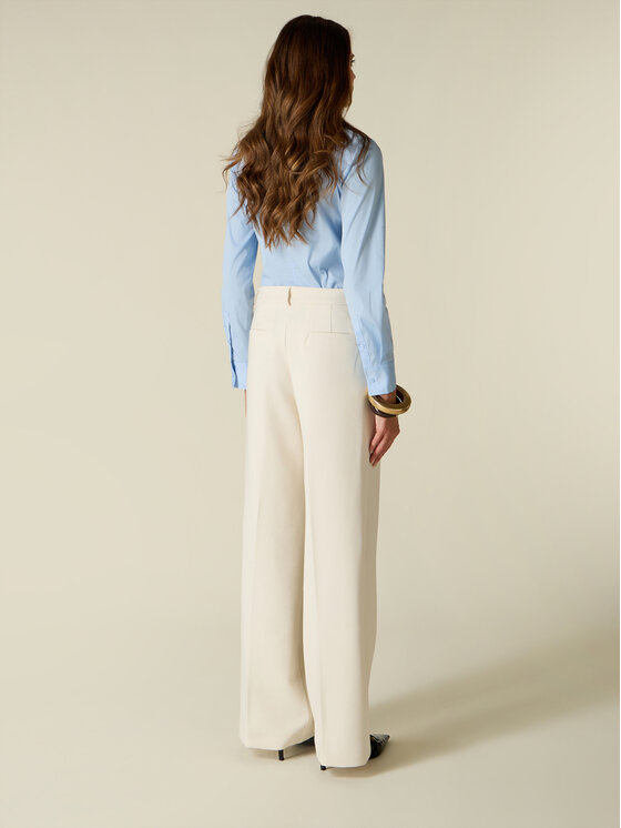 Oltre Oltre Spodnie materiałowe P02LR209930N021 Biały Baggy Fit