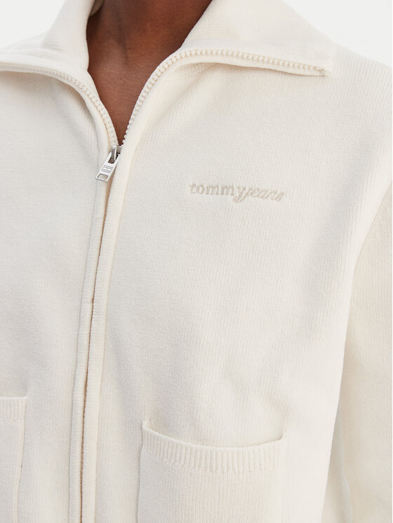 Tommy Jeans Tommy Jeans Pulóver Cozy Sript DW0DW22029 Ekru Regular Fit