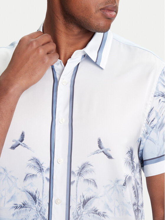 Guess Guess Cămașă M4YH39 WF1T2 Albastru Regular Fit
