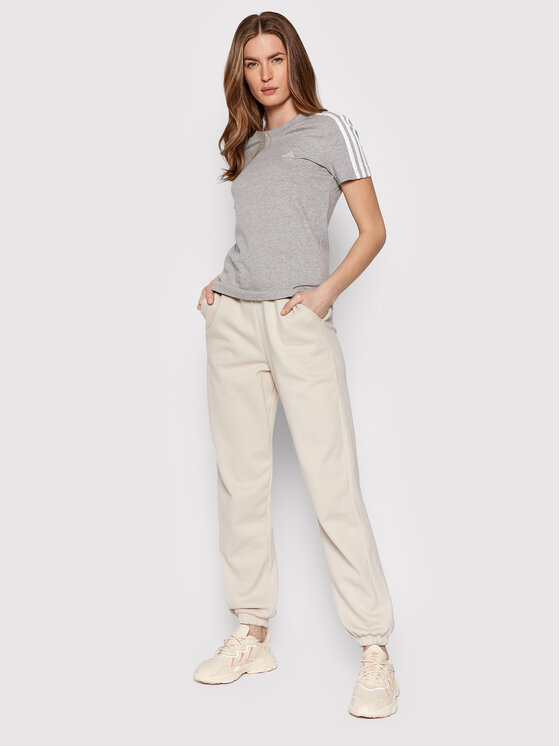 adidas Tricou Loungewear Essentials 3-Stripes GL0785 Gri Regular Fit •  Modivo.ro
