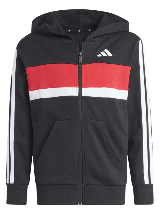 adidas adidas Trenirka Seasonal Essentials Tiberio 3 Stripes French Terry KC6415 Črna Regular Fit