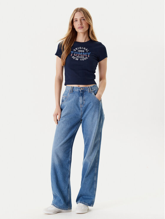 Tommy Jeans Tommy Jeans T-shirt DW0DW21421 Tamnoplava Slim Fit