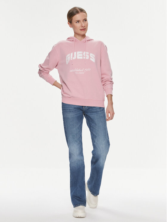 Guess Guess Суитшърт V2YQ02 FL04D Розов Regular Fit