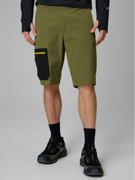 4F 4F Szorty sportowe TREKKING Khaki Regular Fit