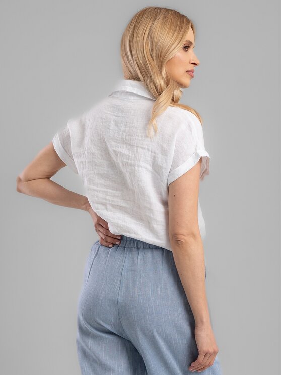 Perso Perso Bluzka CHCE255027F Biały Regular Fit