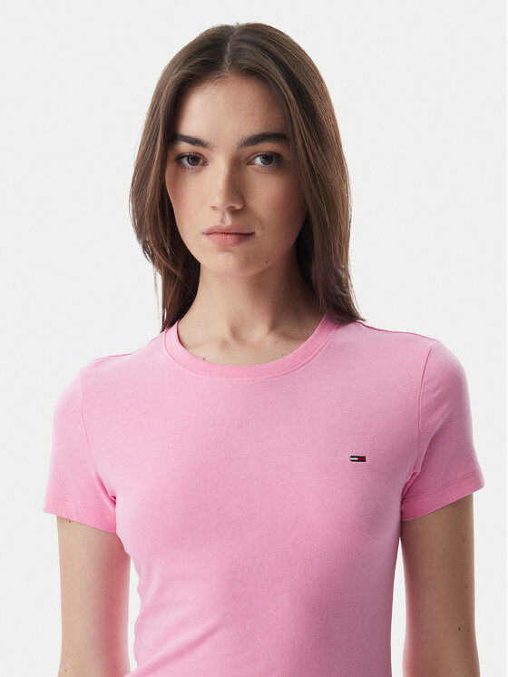 Tommy Jeans Tommy Jeans Majica DW0DW20459 Svetlo rožnata Slim Fit