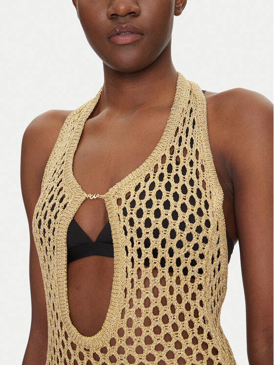 Chantelle Chantelle Sukienka plażowa Pulp Metallic C22RW0 Beżowy Regular Fit